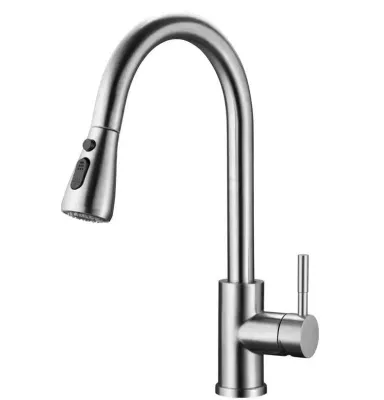 Image de Robinet de cuisine avec 3 types de jets, robinet de cuisine extractible, robinet pour évier en acier inoxydable