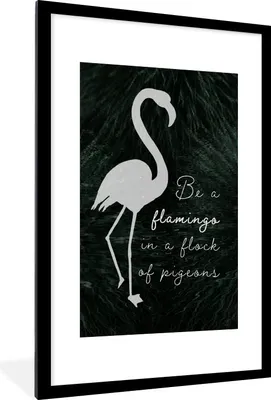 Produktbild von MuchoWow® MuchoWow® Gerahmtes Poster Zitat - Gras - Flamingo 60x90 cm - Poster mit zchwarzem Bilderrahmen - Dekoration - Wandposter Wohnzimmer - Hochwertig