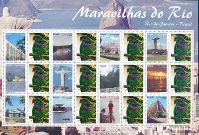 Produktbild von Briefmarken Brasilien 2010 Mi 3842-3853 Zd-Bogen (kompl.Ausg.) postfrisch Grußmarken: Sehenswürdigkeiten