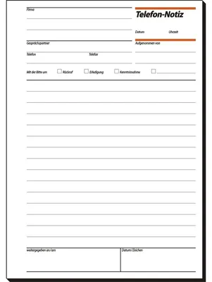 Produktbild von SIGEL TN515 Telefon-Notizen, A5, 50 Blatt