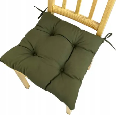 Produktbild von Stuhlkissen, Trapezförmiges Stuhlkissen, Sitzkissen, Olive, 40x35x40x8 cm, Kissen für Heimstühle und Gartenmöbel, Gartenkissen,