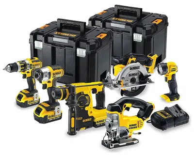 Produktbild von DeWalt Akku Combo-Set mit 6 Werkzeugen, 18 V, 3x 4,0 Ah Akku DCK699M3T