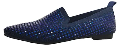 Image de La Strada : Chaussures pour femmes, chaussures basses, mocassins, couleur bleue, style décontracté