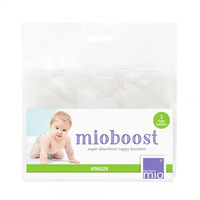 Produktbild von Bambino Mio mioboost Windeleinsätze, Mikrofaser, 35 x 13 cm, Weiß, 3 Stück, wiederverwendbar, superweich & leicht, zur Saugverstärkung