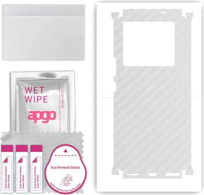 Produktbild von apgo Rückseite + Seiten Schutzfolie, Skin, kompatibel mit Infinix Note 40, Hinten Displayschutzfolie aus Vinylfolie, kratzfest, einfache Montage - Transparenter Kohlenstoff