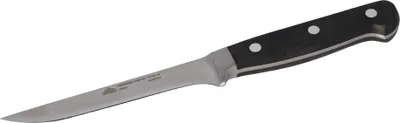 Zdjęcie produktu dla STUBAI wysokiej jakości nóż do trybowania kuty | 130 mm | nóż rzeźniczy wykonany ze stali nierdzewnej do krojenia mięsa, steków, filetów, drobiu i żywności, można myć w zmywarce, czarna rękojeść