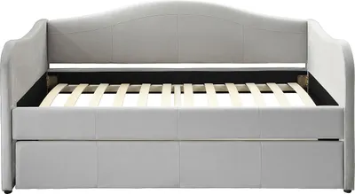 Produktbild von Ausziehbares Tagesbett 2 x 90 x 190 cm - Velours - Hellgrau - MATHILDE