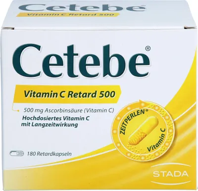 Produktbild von Cetebe Vitamin C Retard 500 Hartkapseln, 180 St. Kapseln