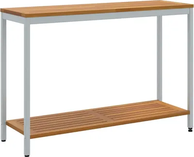 Produktbild von vidaXL outdoor Tisch mit Speicher Natur und Grau 110 x 35 x 75 cm