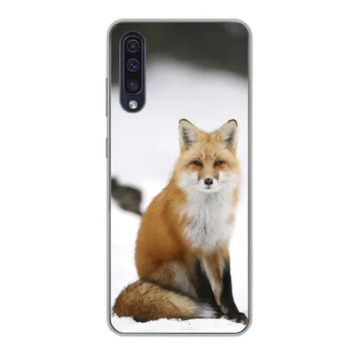 Produktbild von MuchoWow® Handyhülle Schutzhülle Hülle für Samsung Galaxy A30s Fuchs - Schnee - Winter Silikon Softcase Handy Hülle - Karteninhaber