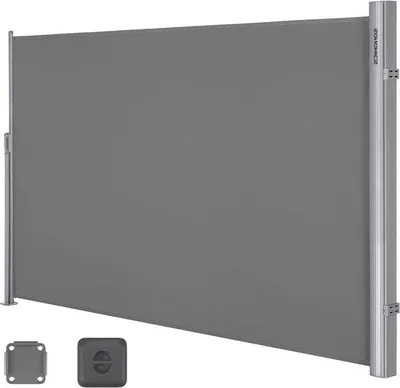 Produktbild von Famanu Seitenmarkise ausziehbar 200x400 cm - Aluminium - Sichtschutz - Sonnenschutz - Grau