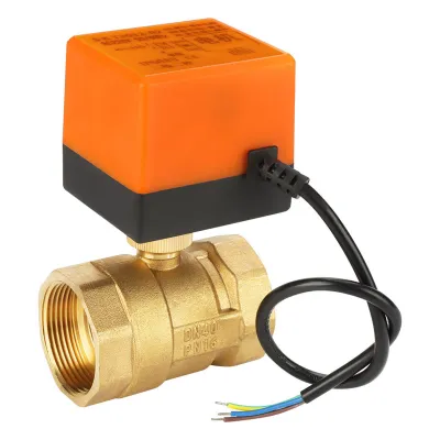 Image de AC 220 V Vanne à bille motorisée à 2 voies à 3 fils en laiton Vanne électrique DN40 G1-1/2