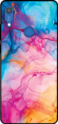 Produktbild von Smartphonica Telefon Fall geeignet für Huawei Y6S mit Regenbogen Acryl Marmor Druck - TPU Backcover Fall Regenbogen Acryl Marmor Design