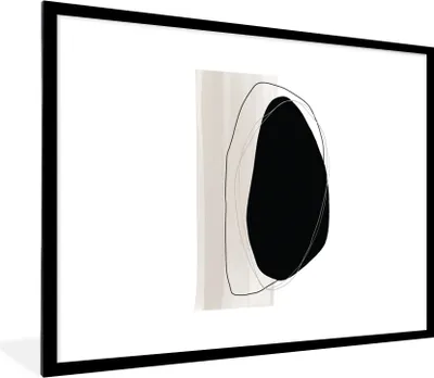 Produktbild von MuchoWow® Gerahmtes Poster Schwarz - Farbe - Pastell 80x60 cm - Poster mit Schwarzem Bilderrahmen Wandposter Rahmen Foto Bilder - Schlafzimmer-Dekorationen - Fotoposter