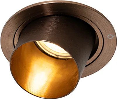 Produktbild von QAZQA - Design Moderner Einbaustrahler dunkelbronze rund kippbar - Installa I Wohnzimmer I Schlafzimmer - Aluminium Rund - LED geeignet GU10