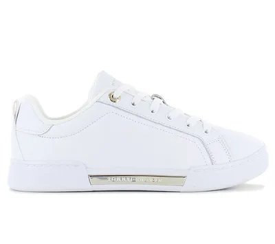 Produktbild von Tommy Hilfiger Chique Court Sneaker - Damen Schuhe Leder Weiß FW0FW07634-YBS , EU 39 UK 6