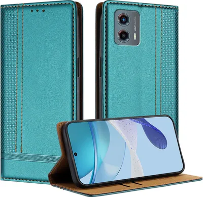 Produktbild von Handyhülle für Motorola Moto G (2023) Leder Flip Klappbare Schutzhülle mit Standfunktion Grün