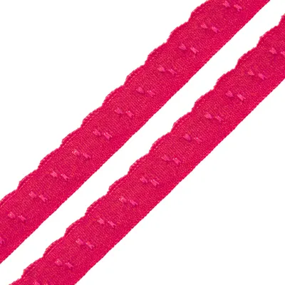 Wäschegummi Faltgummi Ziergummi 10mm Dessous-Gummi Faltgummi ab 1m elastisches Einfassband Saumband magenta