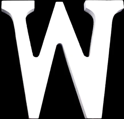 Produktbild von 3D Holzbuchstabe 8 cm, weiß, Buchstaben & Zeichen:W