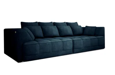 Image de DOMO-HOME Grand canapé TIGA avec assises extensibles électriquement 302x136cm| Stylé et  Design moderne pour votre salon | Canapé-lit confortable | Couleur bleu foncé | APHRODITE