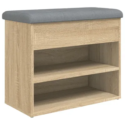Image de vidaXL Banc à chaussures chêne Sonoma 62x32x50 cm bois composite