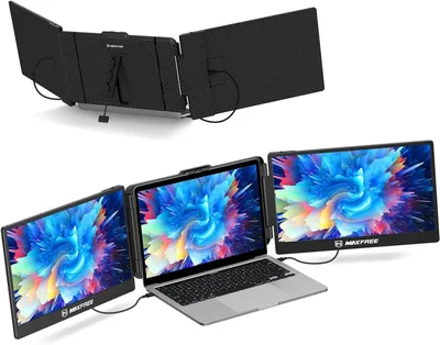 Zdjęcie produktu dla Przenośny monitor 14 cali, rozszerzenie ekranu laptopa, rozdzielczość FHD 1080P, podwójny monitor