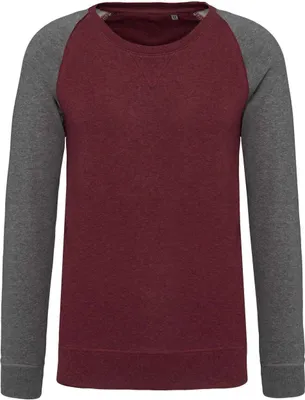 Produktbild von Kariban Herren Sweatshirt Pullover Pulli Langarmshirt Rundhals Classic, Größe:M, Farbe:Wine Heather/Grey Heather