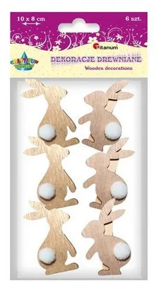Immagine prodotto di Ornamento in legno Coniglietto fibbie mix 6pz