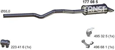 Produktbild von ERNST 177085 Endschalldämpfer für VW Transporter V Bus (7HB, 7HJ, 7EB, 7EJ, 7EF, 7EG, 7HF, 7EC) Auspuff