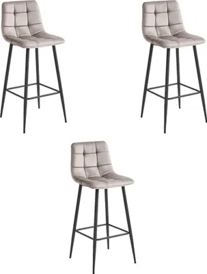 Obrázek produktu pro Hocker ARCETO - tmavě béžový samet / černé nohy x 3