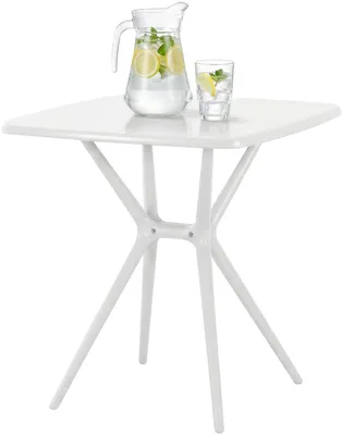 Obrázek produktu pro Becky, čtvercový venkovní stůl, 72 x 72 cm | Barva: bílá | Rozměry: 72x72x76 cm