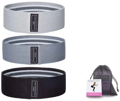 Zdjęcie produktu dla Elastyczne taśmy do ćwiczeń, zestaw 3 sztuk, antypoślizgowe, 3 poziomy oporu, unisex