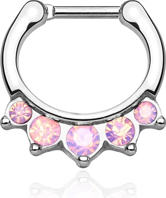 Produktbild von Nasenpiercing Septum Ring Nasenring Piercing Nase Zirkonia Chirurgenstahl Autiga silber-pink