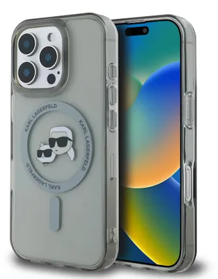 Obrázok produktu pre Karl Lagerfeld IML MagSafe kryt na iPhone 16 Pro (KLHMP16LHLSKCK) - kovová Karl&Choupette hlava