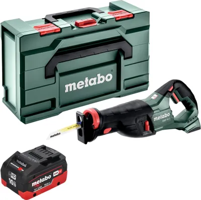 Produktbild von Metabo SSEP 18 LT Akku Säbelsäge 18 V 32 mm + 1x LiHD Akku 10,0 Ah + Metabox - ohne Ladegerät