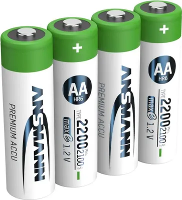 Produktbild von ANSMANN NiMH Akku Mignon AA Typ 2200 (min. 2100 mAh) maxE 4er Papierblister