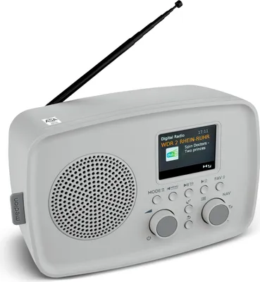 Produktbild von MEDION DAB Radio mit Bluetooth DRE-1– Empfang über DAB+ und UKW, Radiowecker, 5W Lautsprecher für klaren Klang, TFT-Display, ASA-Notfallfunktion, Betrieb über Netzanschluss - grau