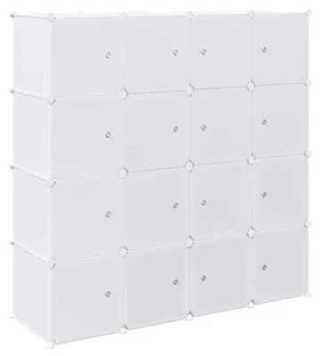 Image de vidaXL Système d'étagères avec 16 cubes et barres de suspension PP