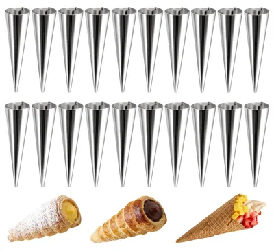 Zdjęcie produktu dla 20 sztuk foremek do pieczenia w kształcie rolki, wykonanych ze stali nierdzewnej, o wymiarach 3,5 x 12 cm