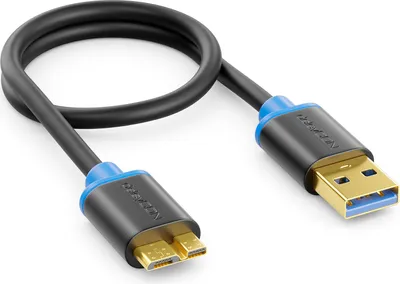 Produktbild von deleyCON 0,30m Micro USB 3.0 Kabel USB-A auf Micro-B 5 Gbit/s - Schwarz