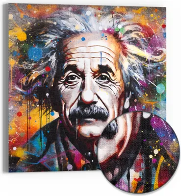 Produktbild von DEQORI Hybrid Leinwand Bild 50x50 cm 'Farbenrausch der Seele' Wandbild Glas flach modern