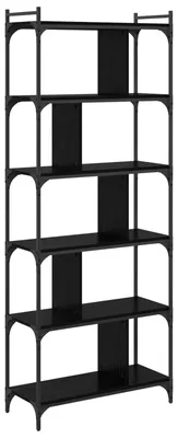 Image de vidaXL Bibliothèque noire imitation chêne 76 x 32 x 192 cm Matériau dérivé du bois