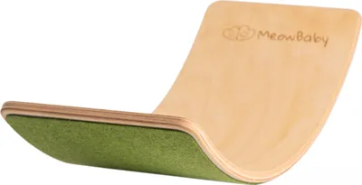 Produktbild von MeowBaby Balance Board für Kinder – Balancierbrett aus Holz mit Filz Unterseite, Farbe:Grün