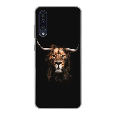 Produktbild von MuchoWow® Handyhülle Schutzhülle Hülle für Samsung Galaxy A30s Löwe - Horn - Schwarz Silikon Softcase Handy Hülle - Karteninhaber