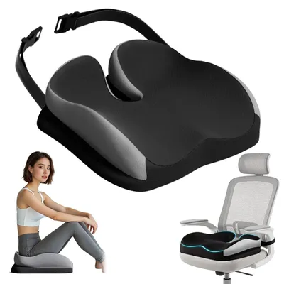 Immagine prodotto di Omgoods - Cuscino ergonomico in memory foam per sedia da ufficio e auto