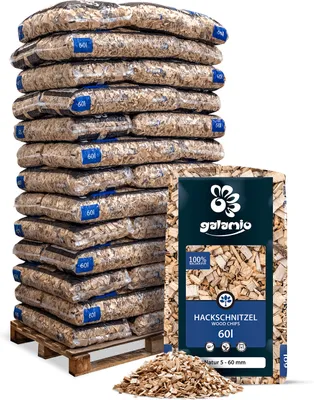 Produktbild von Galamio Holzhackschnitzel Natur 60l x 39 Sack 2340l Palette