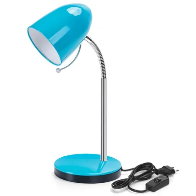 Produktbild von Aigostar schreibtischlampe kinder retro, tischlampe mit kabel, ohne glühbirne, passend für E27 modell glühbirne,nachttischlampe, blau