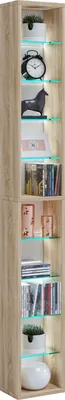 Immagine prodotto di Scaffale CD DVD in legno | Libreria | Stoccaggio | Dimensioni H. 155 x W. 21 x D. 14 cm | Stand Shelf - Rasato XL