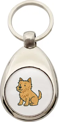 Produktbild von Huuraa Schlüsselanhänger Norwich Terrier Comic Nori Metall Schlüsselring Einkaufswagenchip Geschenkidee