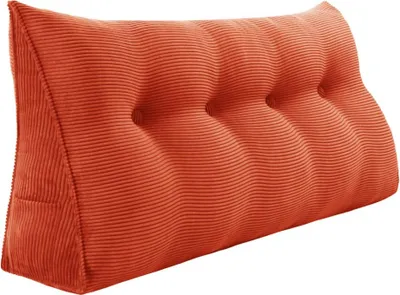 Image de Grand coussin ergonomique en forme de coin Coussin de tête en velours côtelé, coussin de lecture, coussin en forme de coin, coussin de dos, coussin de repos, coussin décoratif